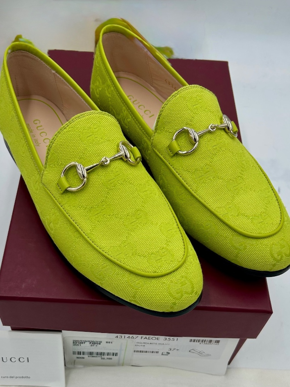Women’s Gucci Jordaan Horsebit Loafers. Size 37.5. (fits 38 US.)